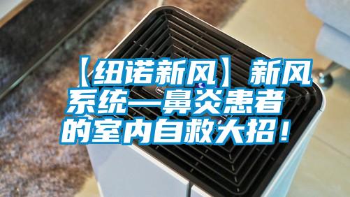 【紐諾新風(fēng)】新風(fēng)系統(tǒng)—鼻炎患者的室內(nèi)自救大招！