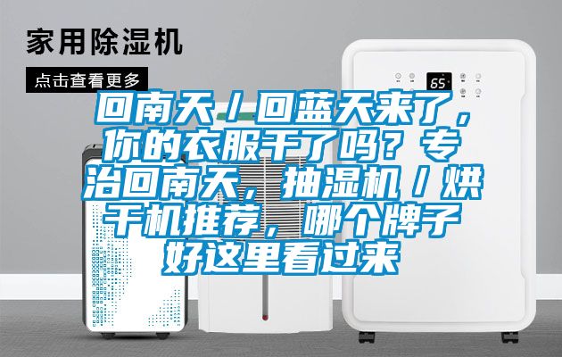 回南天／回藍(lán)天來了，你的衣服干了嗎？專治回南天，抽濕機(jī)／烘干機(jī)推薦，哪個(gè)牌子好這里看過來