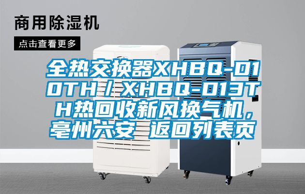 全熱交換器XHBQ-D10TH/XHBQ-D13TH熱回收新風換氣機,亳州六安 返回列表頁